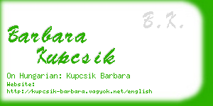 barbara kupcsik business card